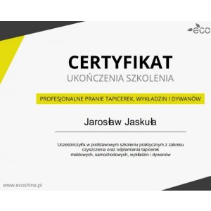 Certyfikat ukończenia szkolenia