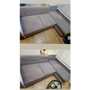Proces czyszczenia kanapy